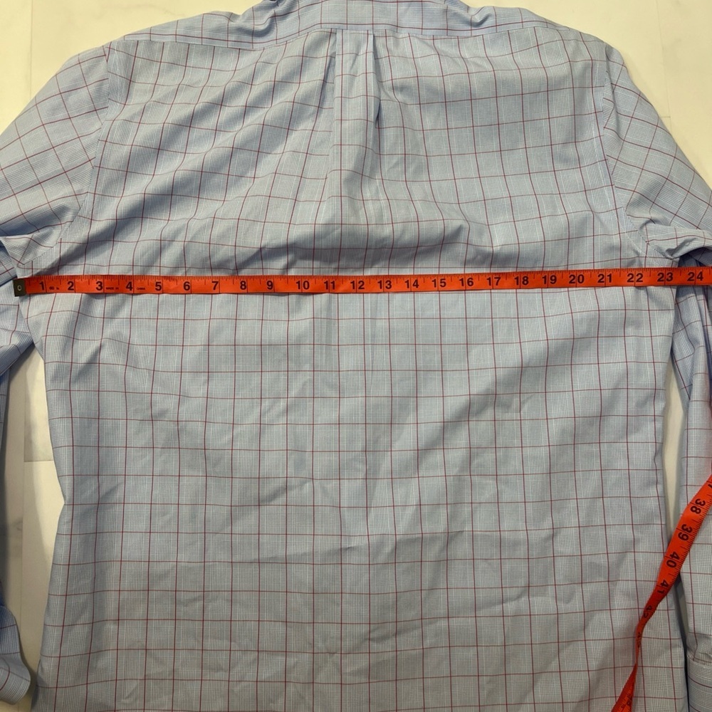 Brooks Brothers Mens 16-4/5 Blue Red Check 100% Cotton Non-Iron Dress Shirt - Picture 6 of 7